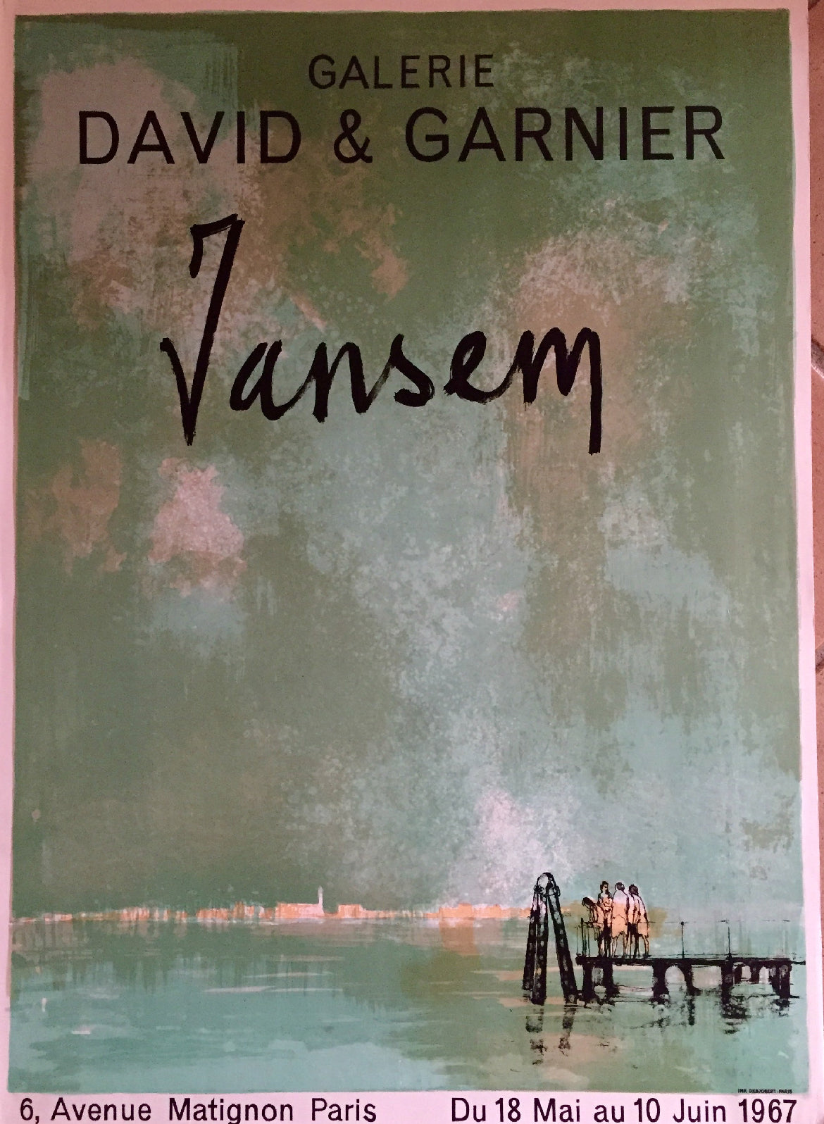 Affiche ancienne Galerie David et Garnier Par Jansem, 1967
