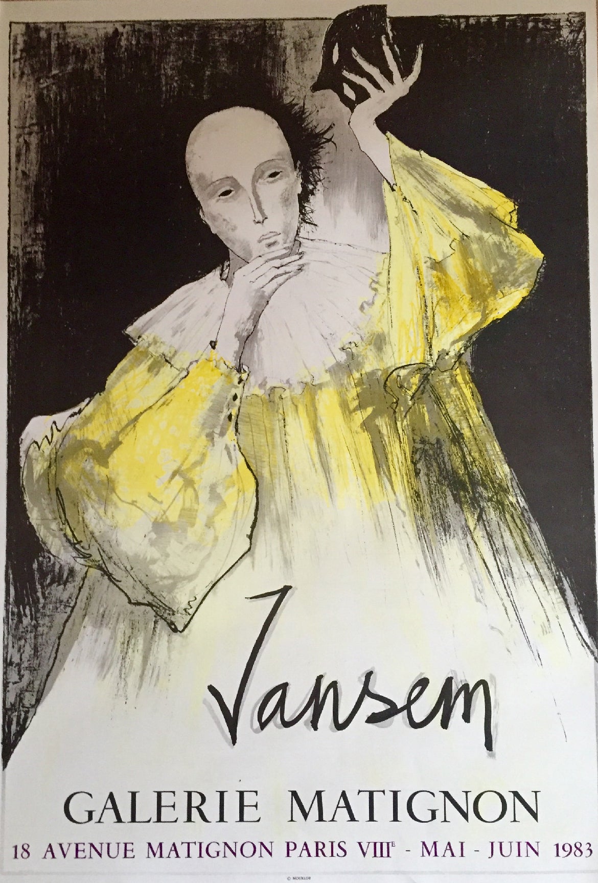 Affiche Lithographique Galerie Matignon par Jansem, 1983