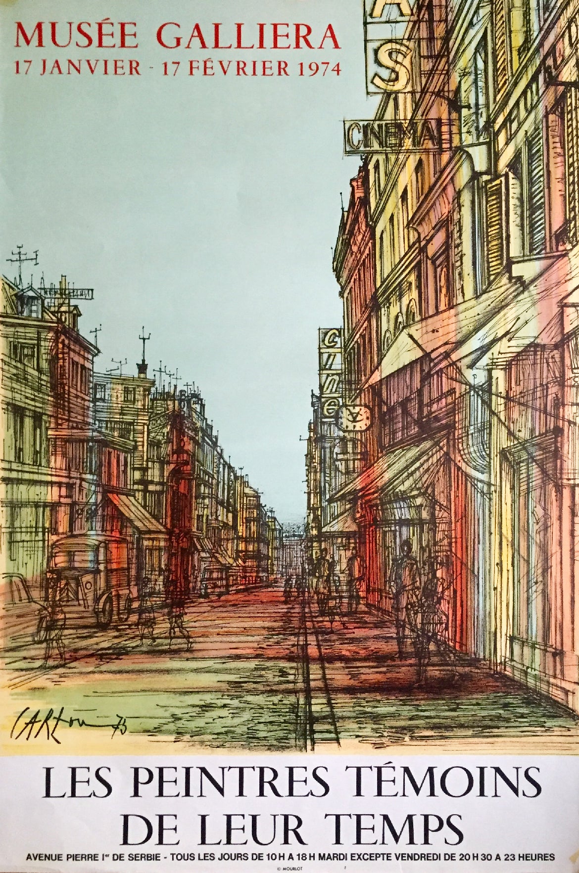 Affiche Les peintres témoins de leur Temps Musée Galliera, Carzou 1974