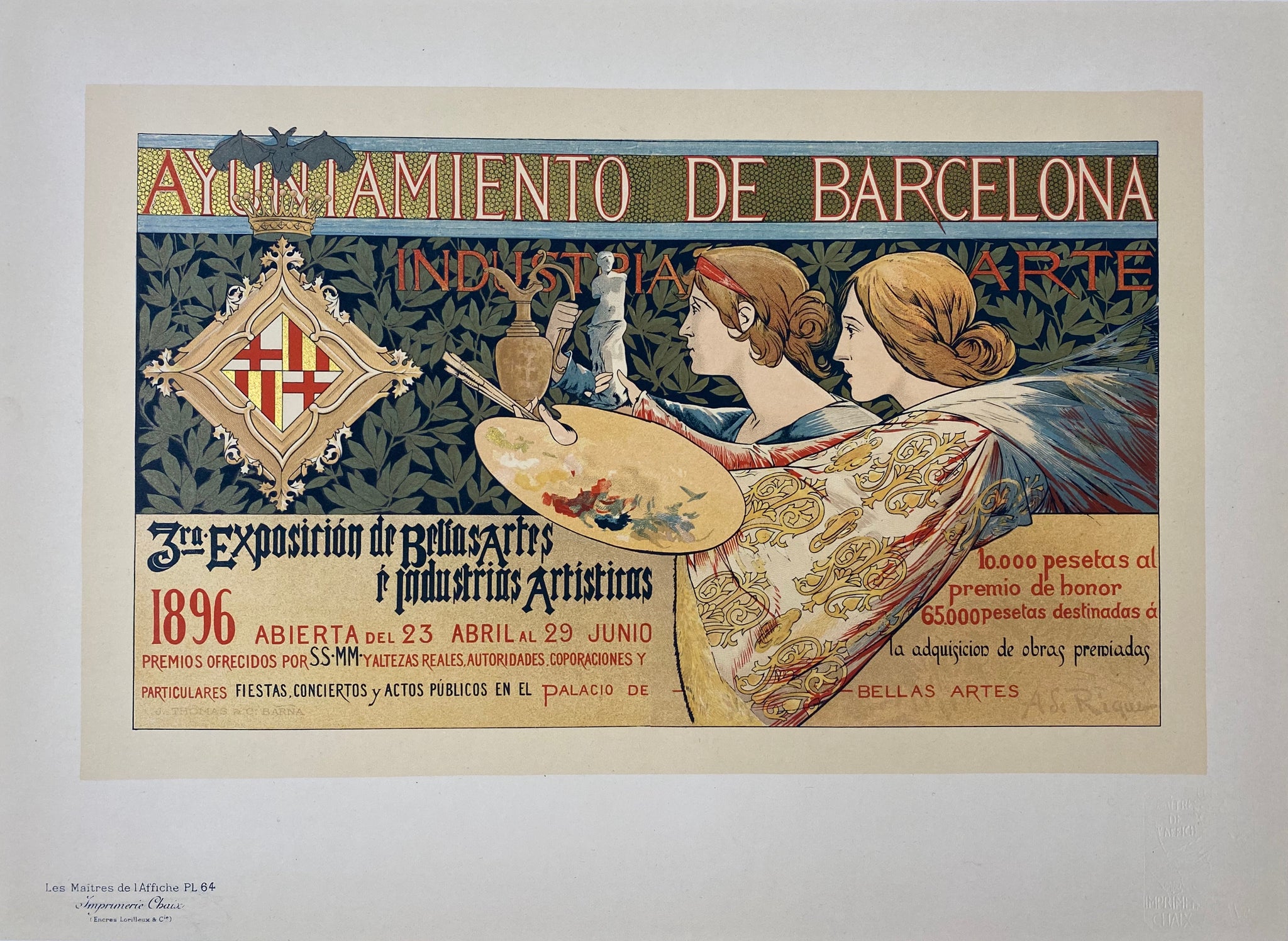Maitre de l'affiche planche 64 - Exposition de Bella Artes Par A. De Riquer, 1897