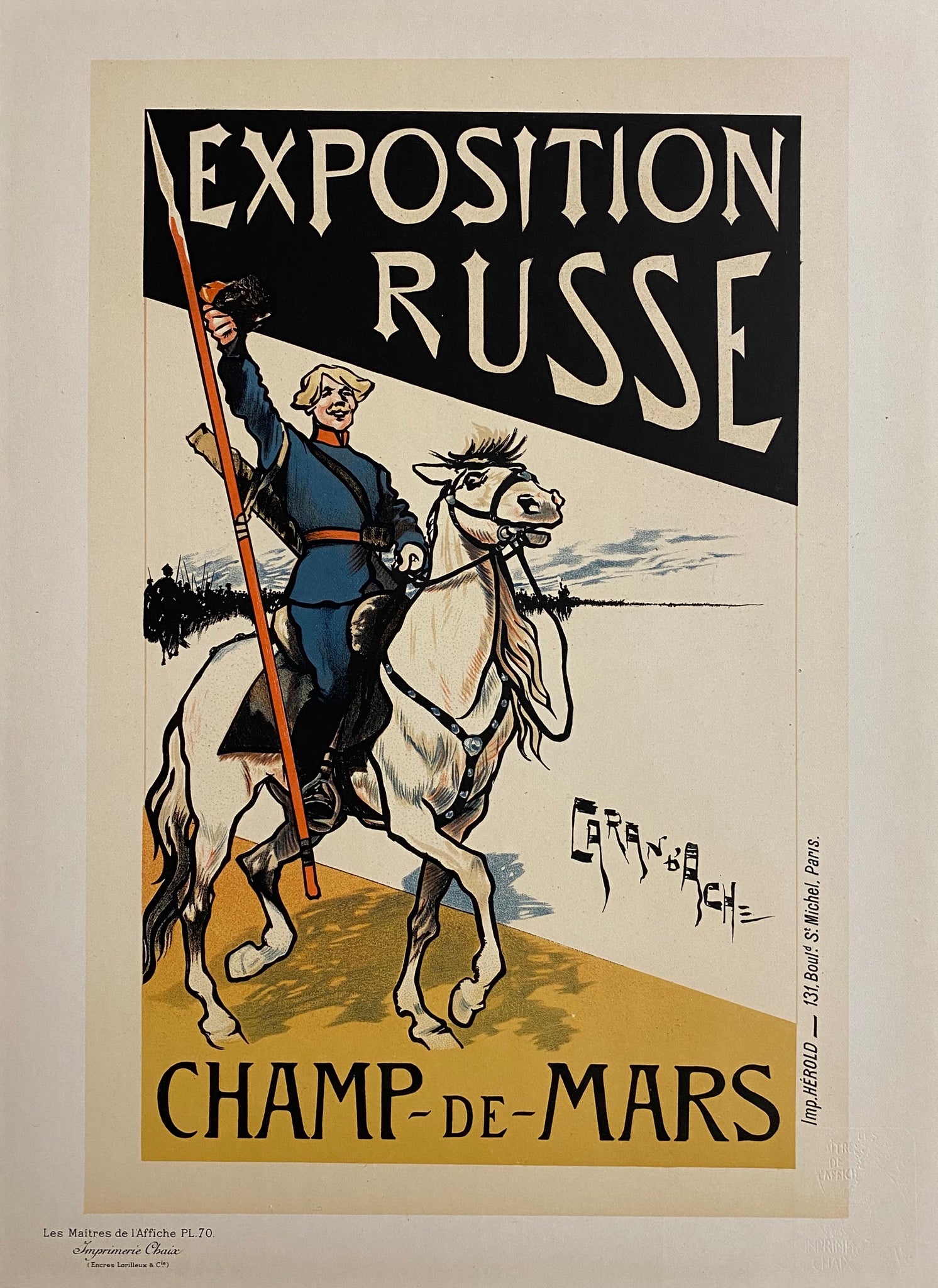 Maitre de l'affiche planche 70 - Exposition Russe Champ-de-mars - Caran d'Ache, 1897