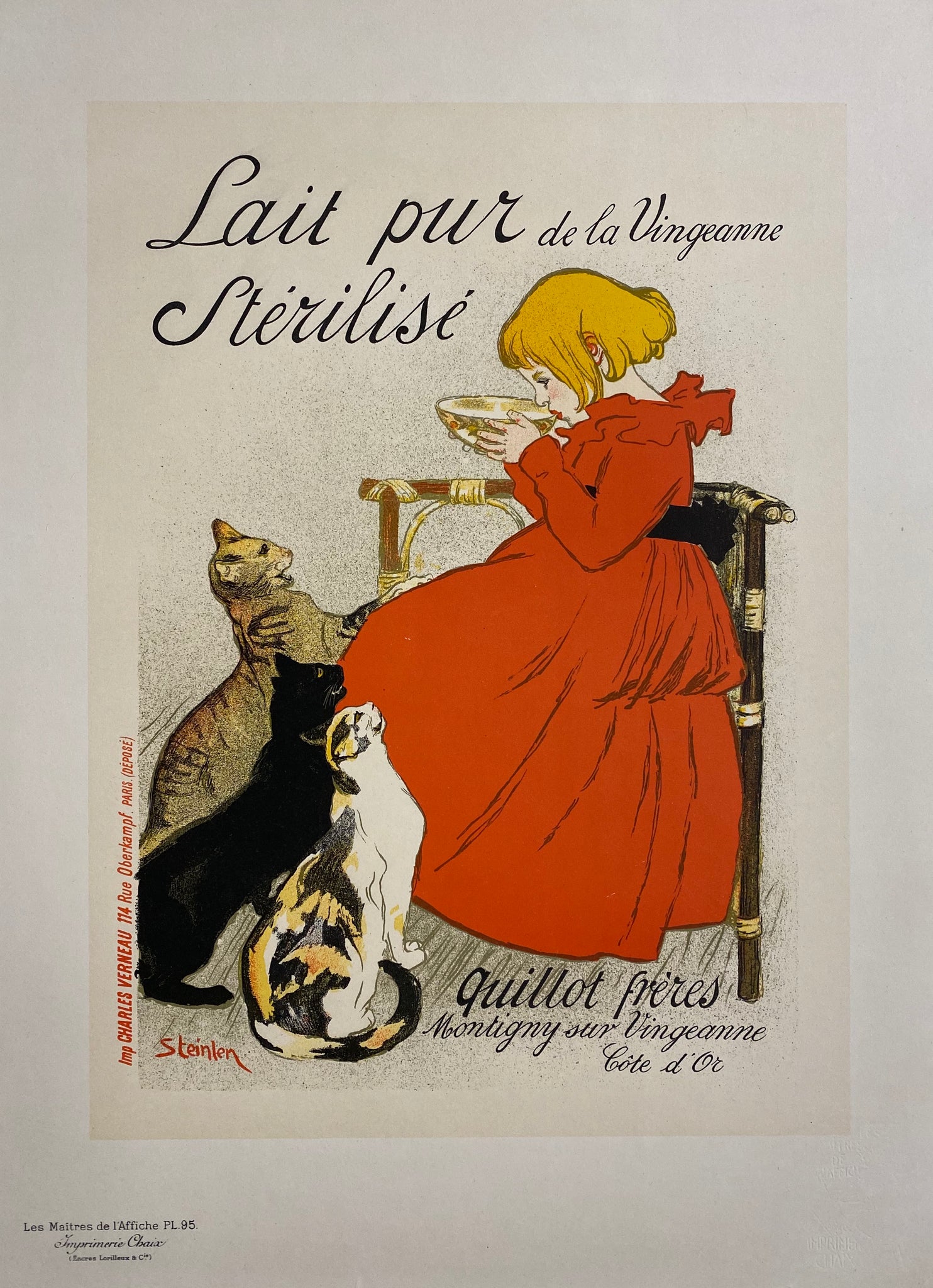 Maitre de l'affiche planche 95 - Lait Pur Stérilisé Par Steinlen, 1897