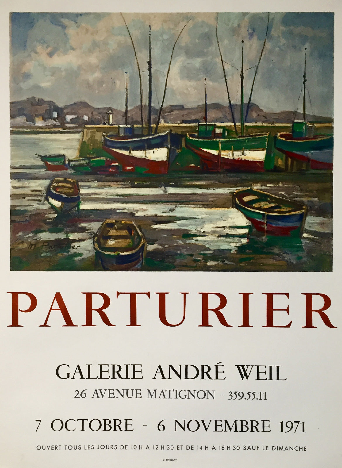 Affiche Parturier - Galerie André Weil 1971