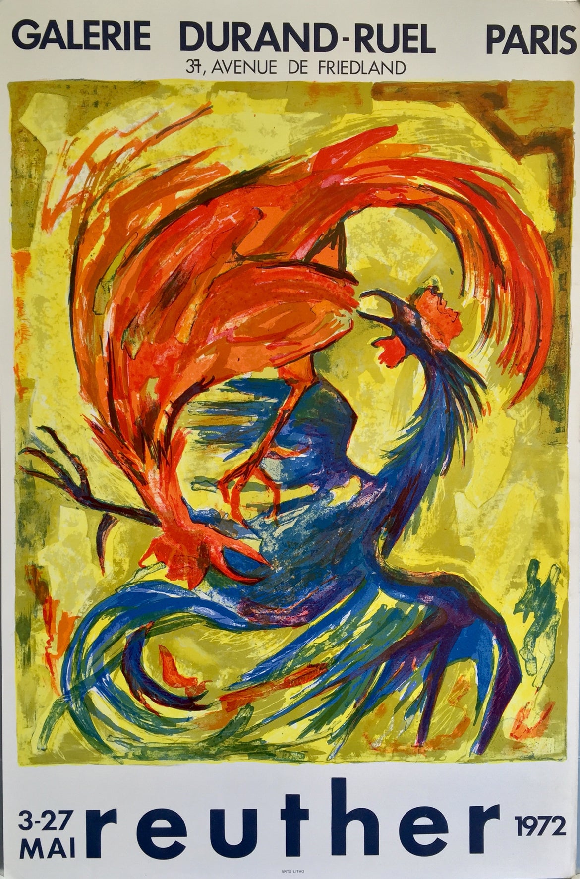 Affiche Galerie Durand-Ruel  Par Wolf Reuther, 1972